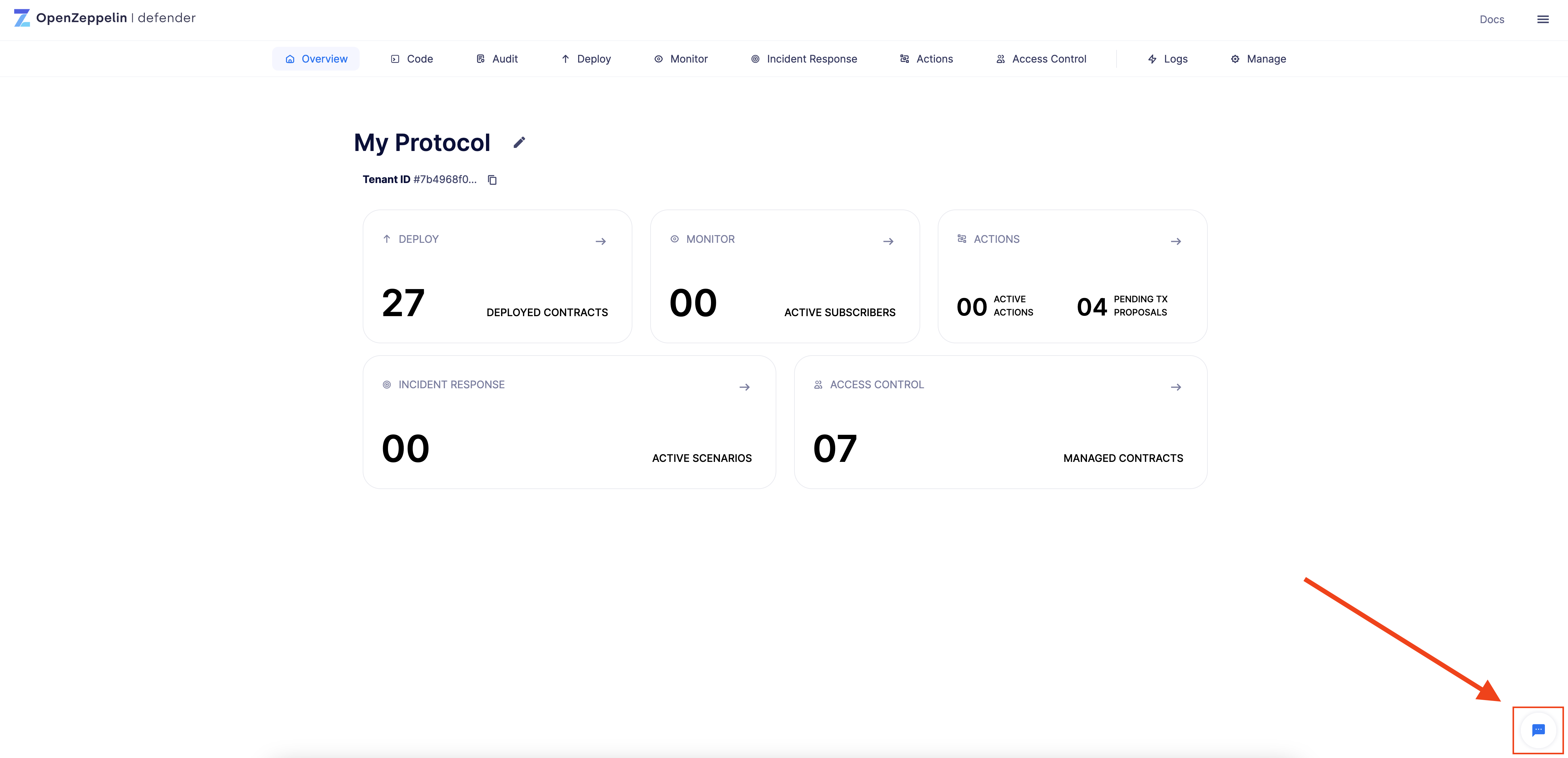 Feedback form button bottom-right corner