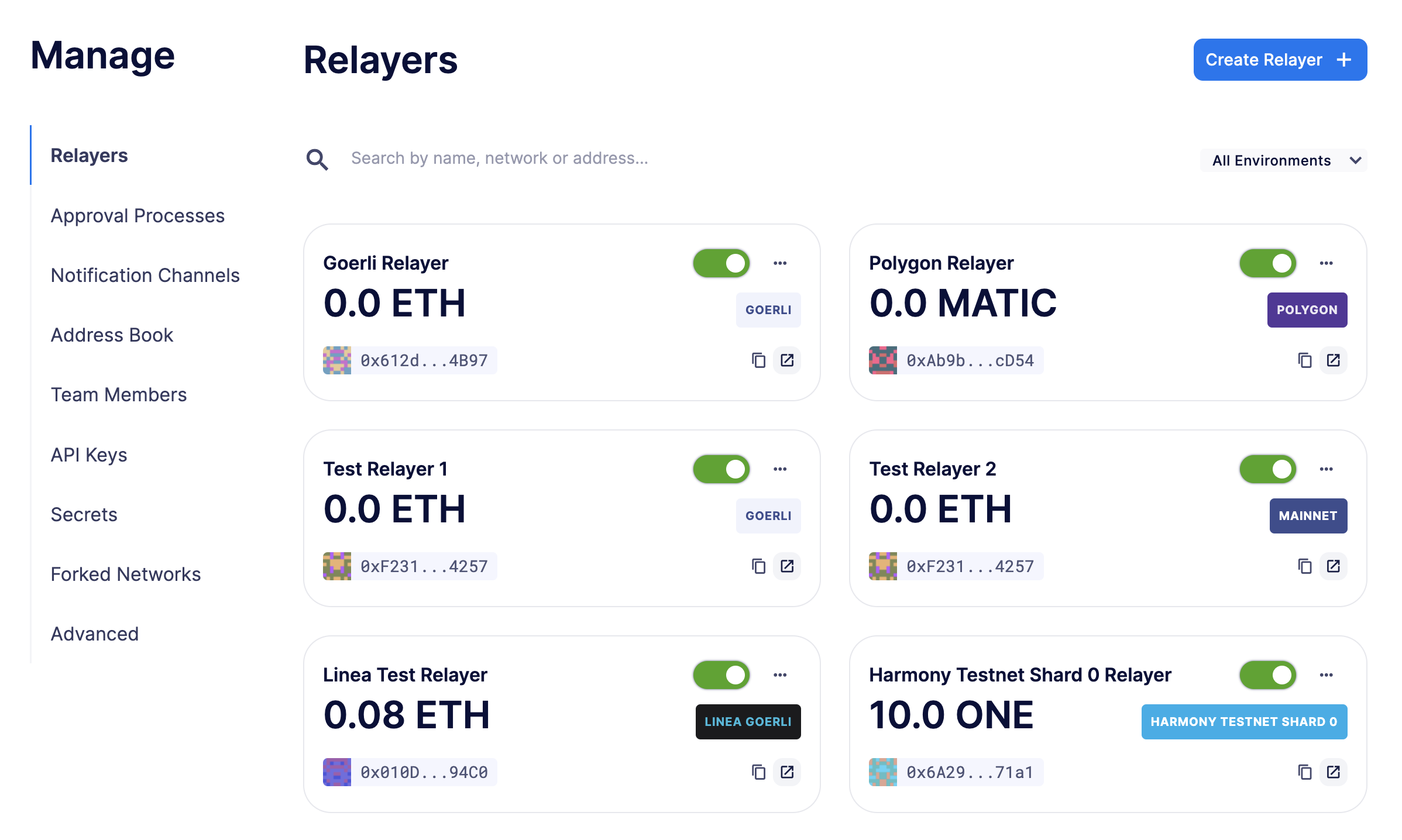 Manage Relayers